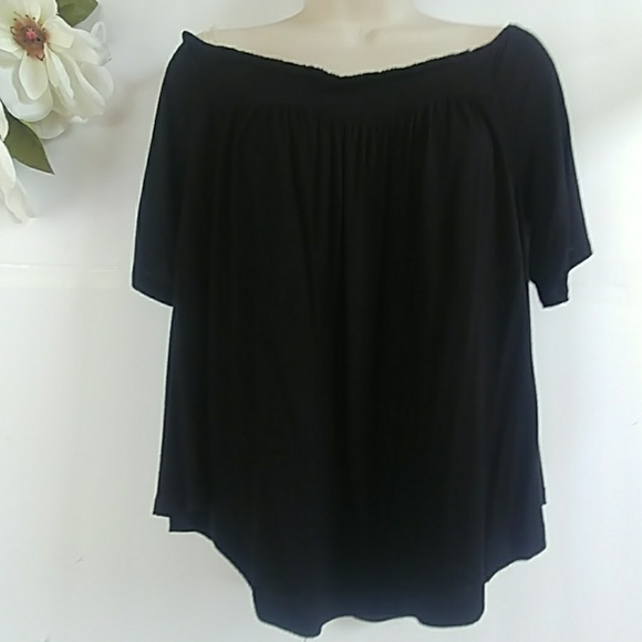 Moral Fiber Tops - Moral Fiber Black Sheer Crop On/Off Shoulder Top